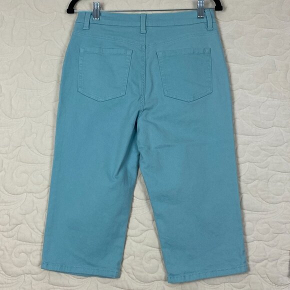 Gloria Vanderbilt Capris 2 LOT Teal Blue and Taupe Size 6 - Picture 3 of 12